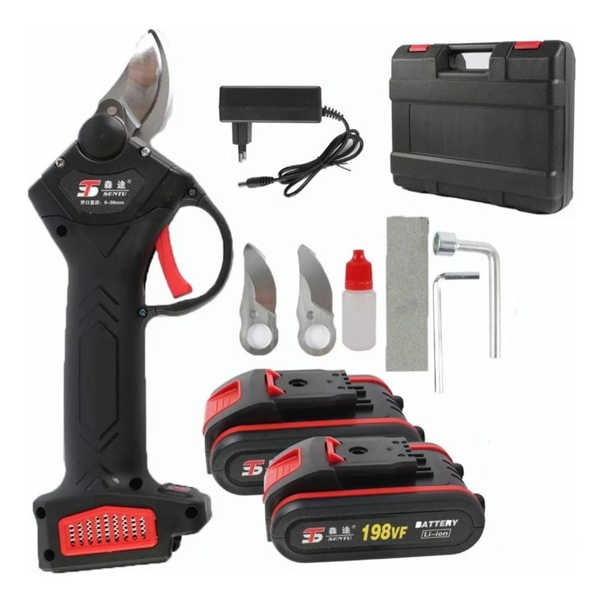 GENERICO - Tijera Podadora Eléctrica con 2 Baterías y Cargador