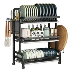 GENERICO - Escurridor de Platos de Acero Inoxidable 3 Niveles