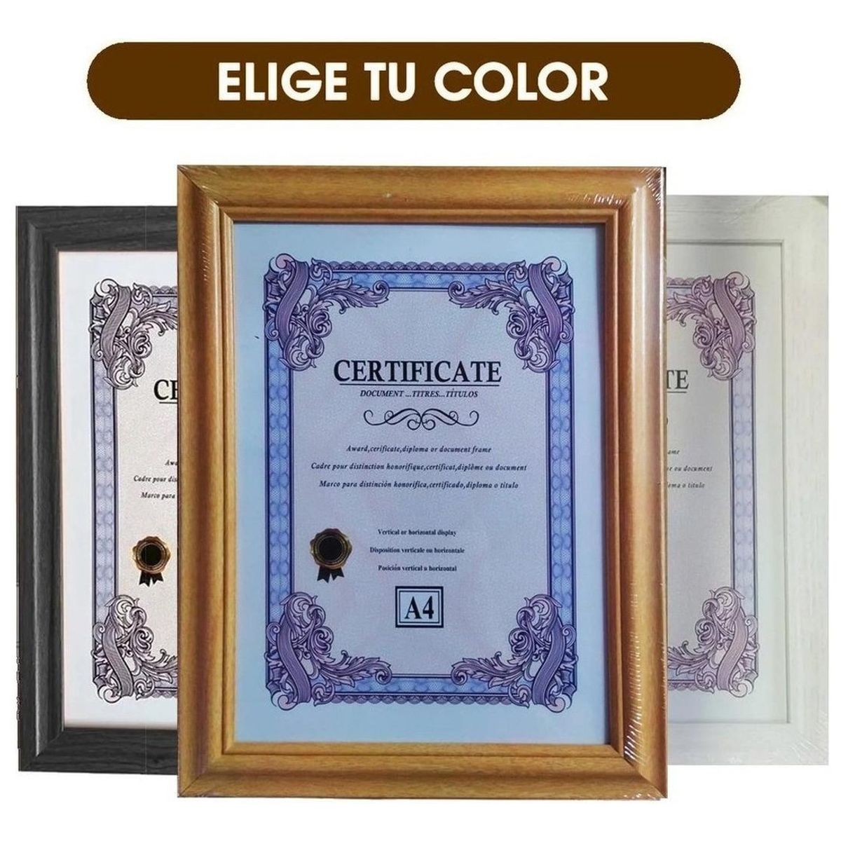 GENERICO - Cuadro Marco de Foto A4 en Madera Natural