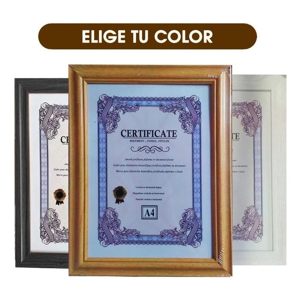 GENERICO - Cuadro Marco de Foto A4 en Madera Natural