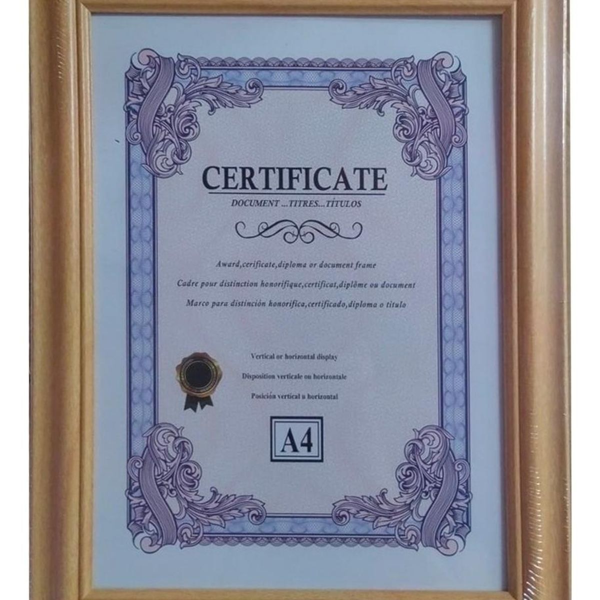 GENERICO - Cuadro Marco de Foto A4 en Madera Natural