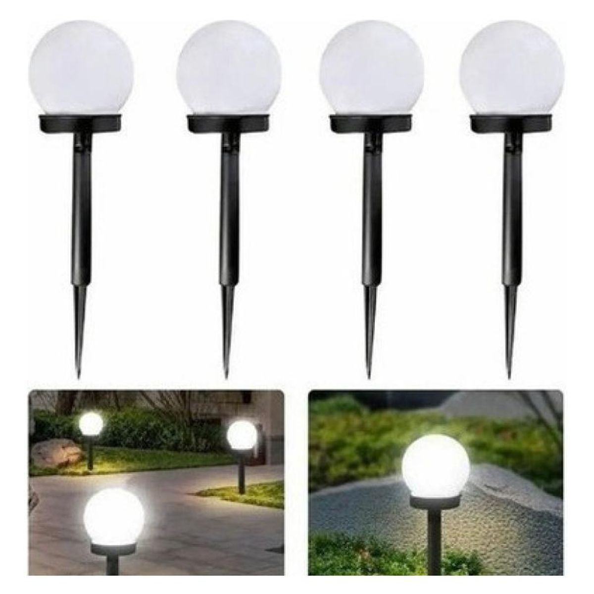 GENERICO - Pack de 4 Focos LED Solares para Jardín y Exterior