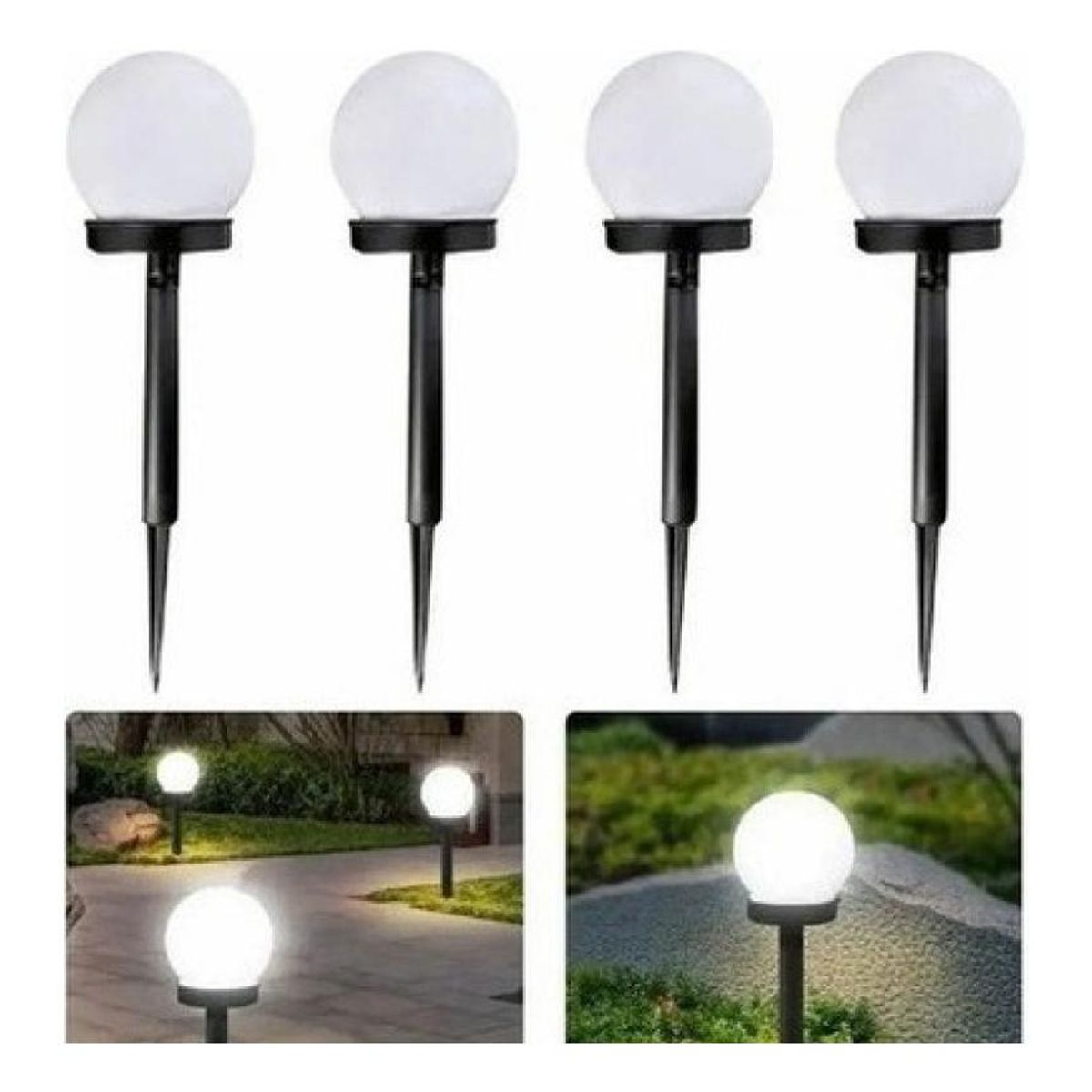 GENERICO - Pack de 4 Focos LED Solares para Jardín y Exterior