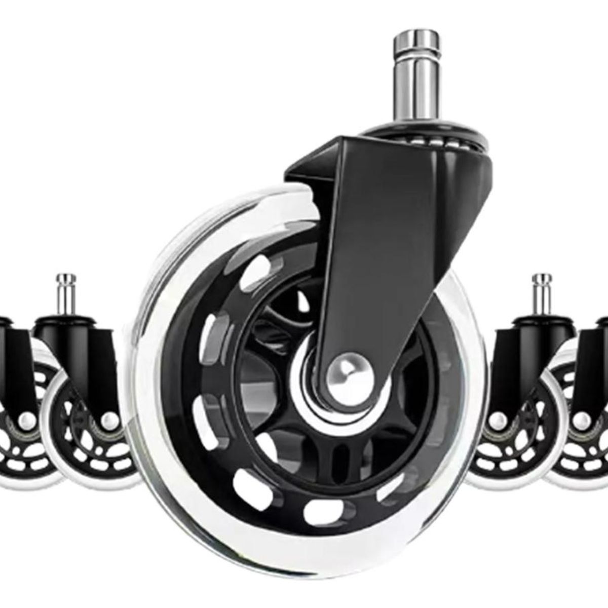 GENERICO - Pack de 5 Ruedas de Silicona para Sillas de Oficina y Gamer