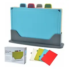 GENERICO - Set de 4 Tablas de Cortar de Colores con Organizador