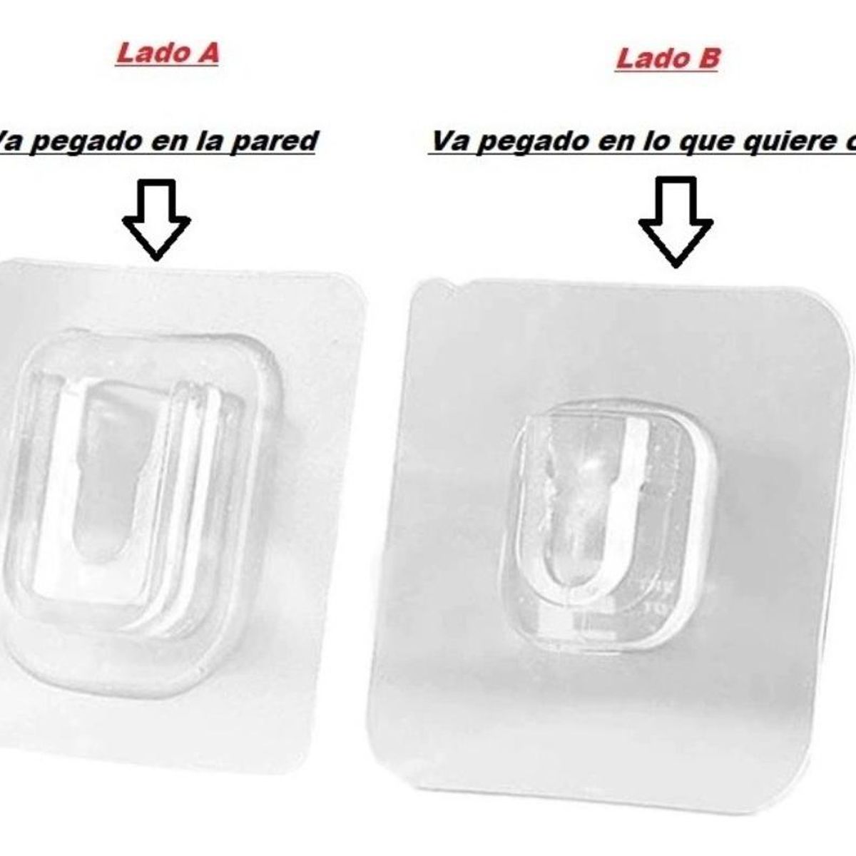 GENERICO - Gancho Adhesivo Doble Cara para Pared Uso Multiuso