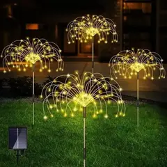 GENERICO - Pack de 2 Luces Micro LED Solares Efecto Fuego Artificial
