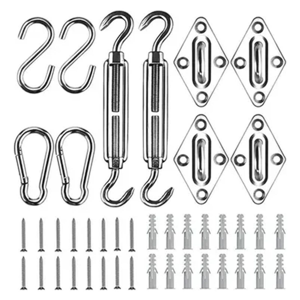 GENERICO - Kit de Montaje para Toldos Vela Resistente y Duradero