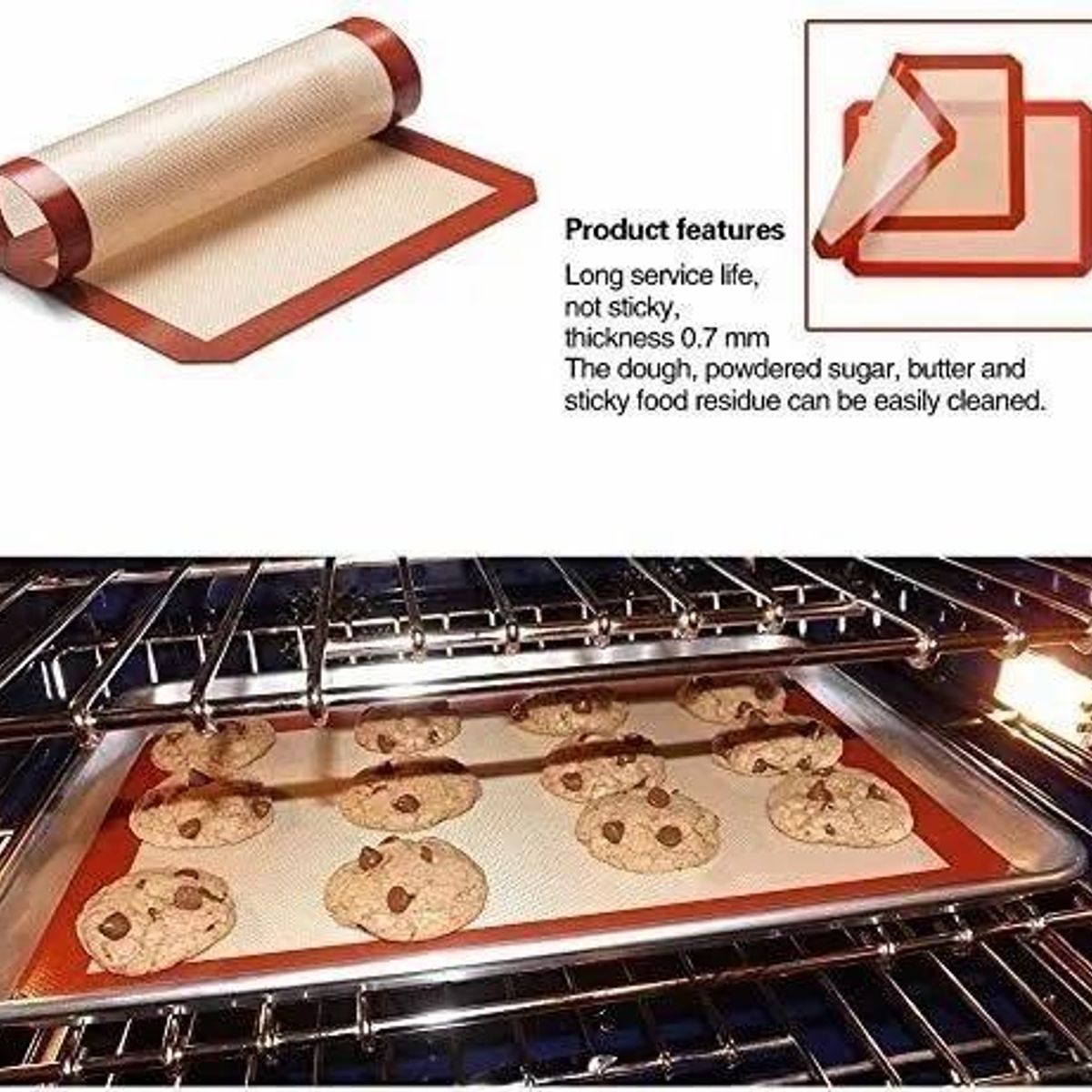 GENERICO - Lámina de Silicona Antiadherente para Horno 42x295 cm