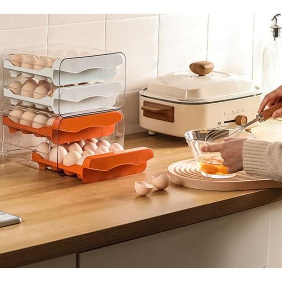 GENERICO - Caja Organizadora de Huevos para 32 Unidades