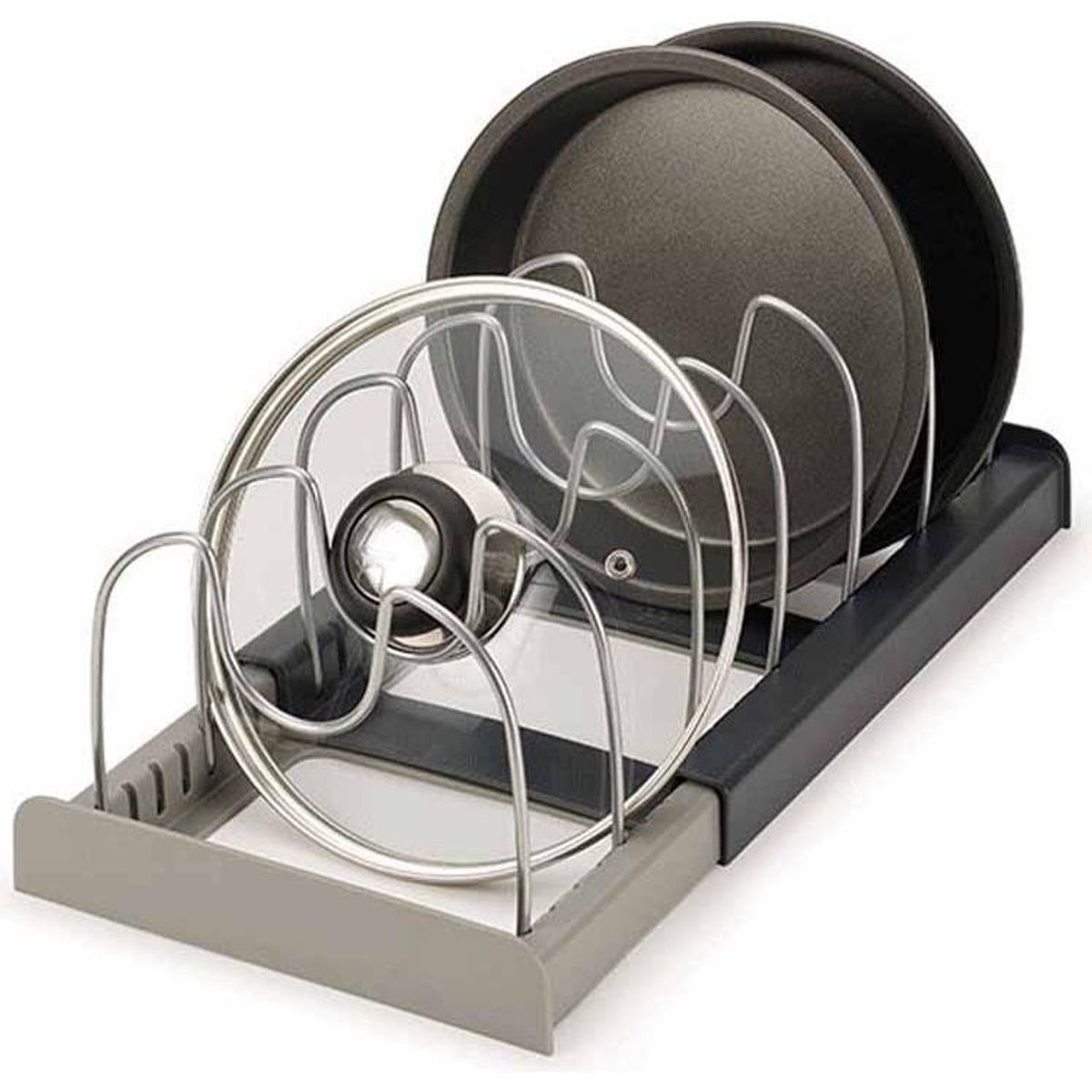 GENERICO - Rack Expandible Organizador para Ollas y Tapas en Acero