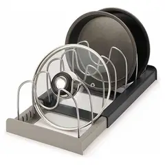 GENERICO - Rack Expandible Organizador para Ollas y Tapas en Acero
