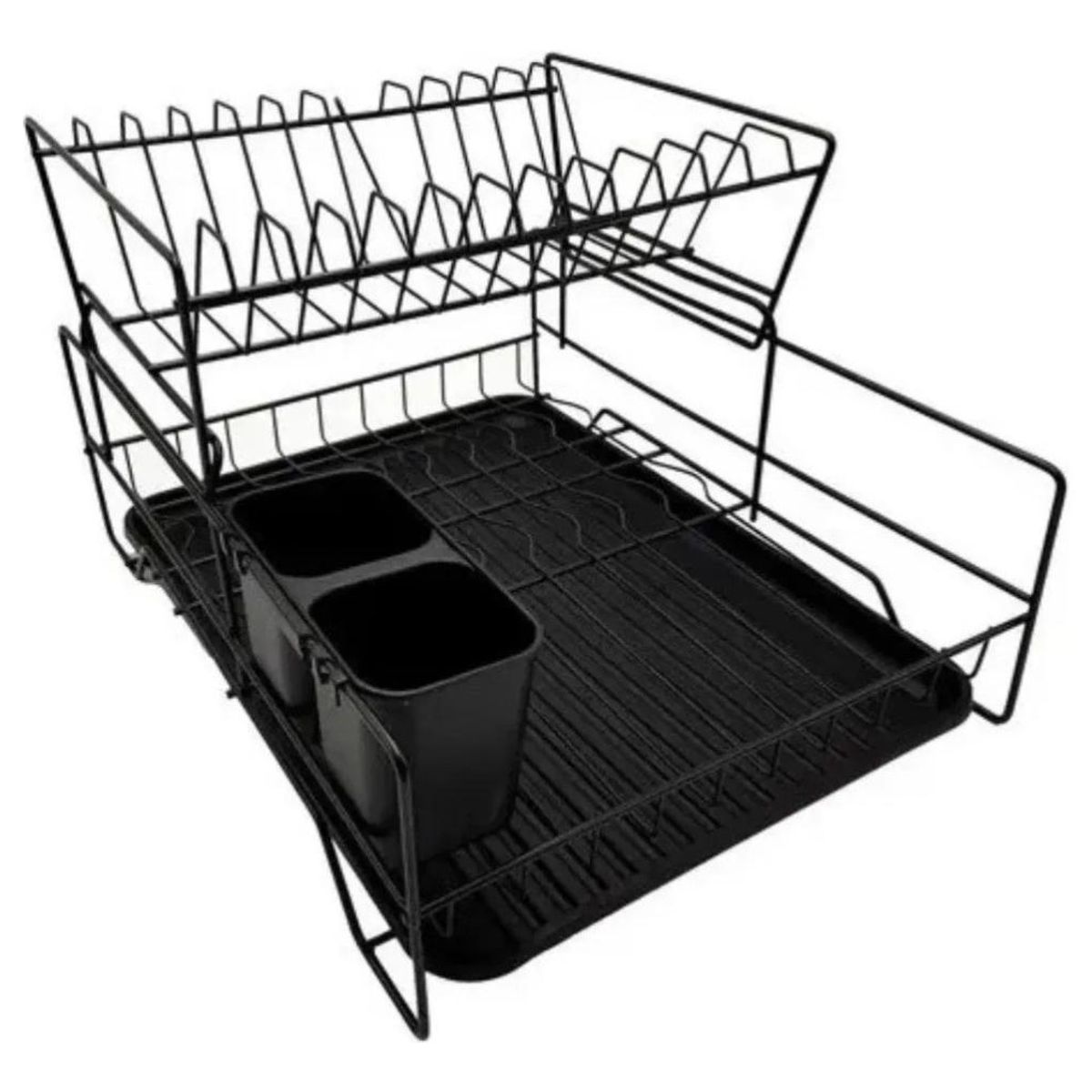 GENERICO - Escurridor de Platos de Metal con Almacenamiento Elegante