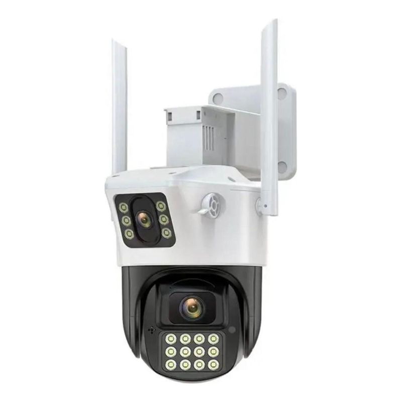 GENERICO - Cámara de Seguridad 4K IP66 Doble Pantalla con Visión Nocturna