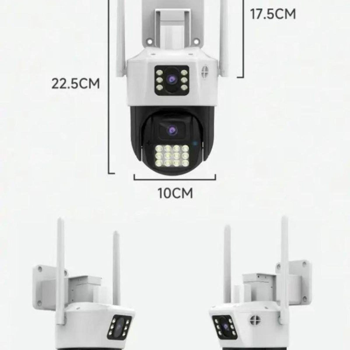 GENERICO - Cámara de Seguridad 4K IP66 Doble Pantalla con Visión Nocturna