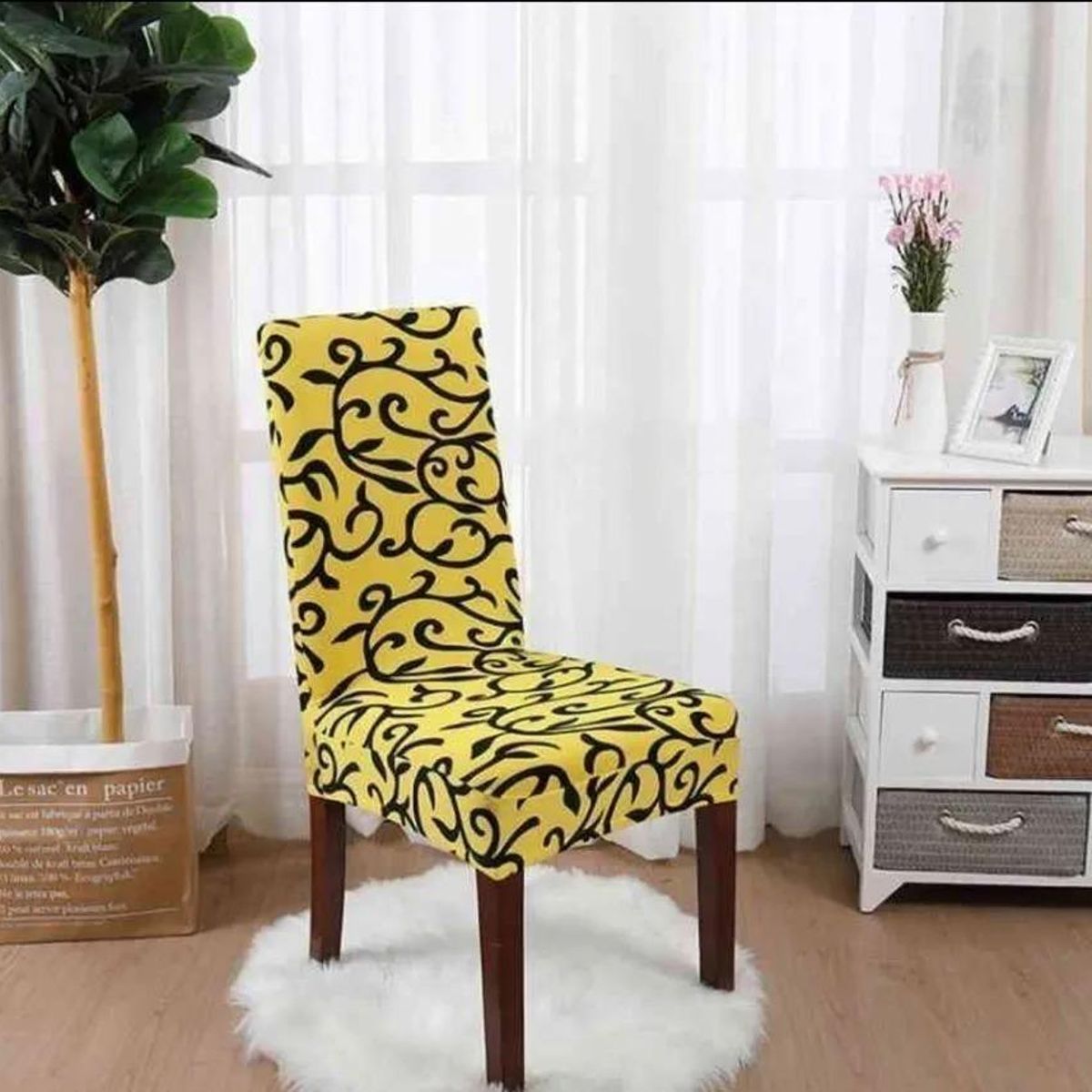 GENERICO - Pack de 6 Fundas de Silla para Comedor Coloridas de Licra