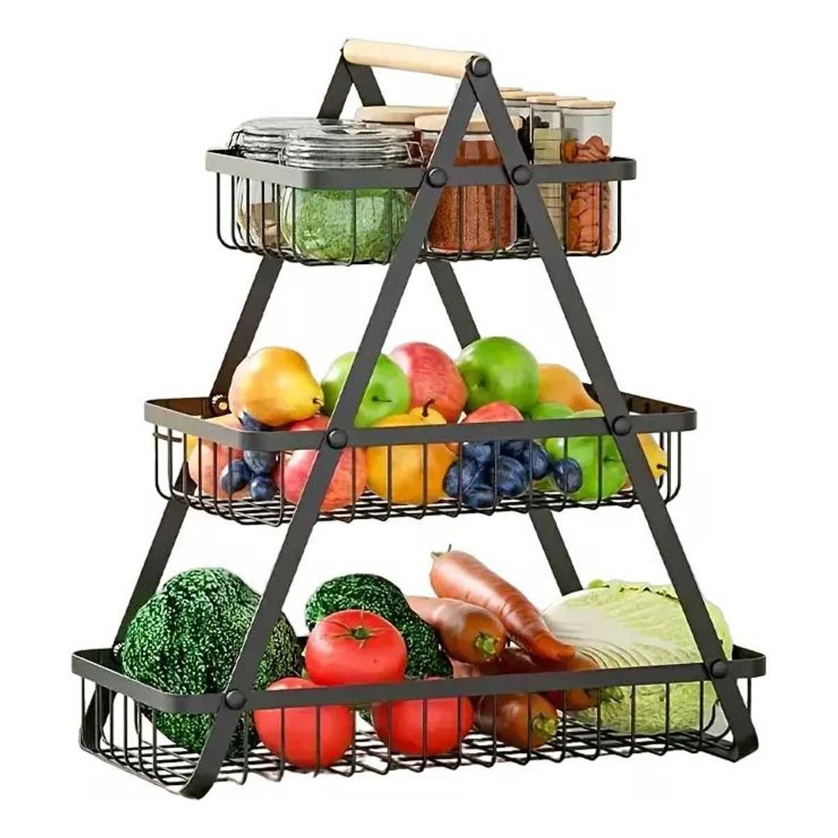 GENERICO - Estante Verdulero Metálico de 3 Niveles Multiuso