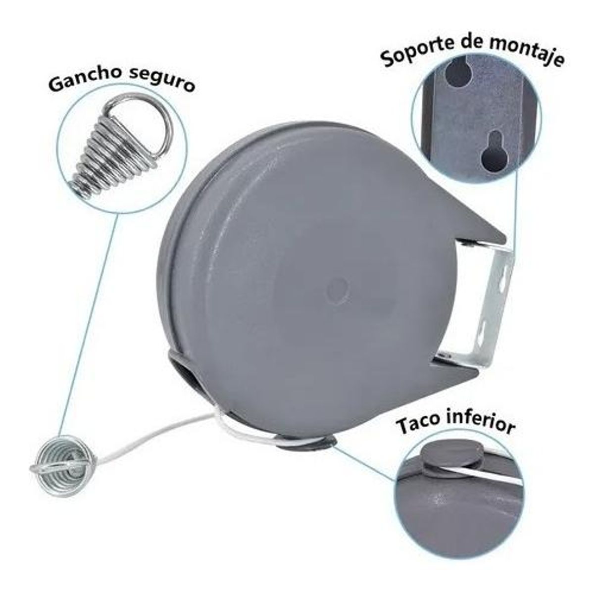 GENERICO - Tendedero Retráctil Inoxidable de 15 metros para Ropa