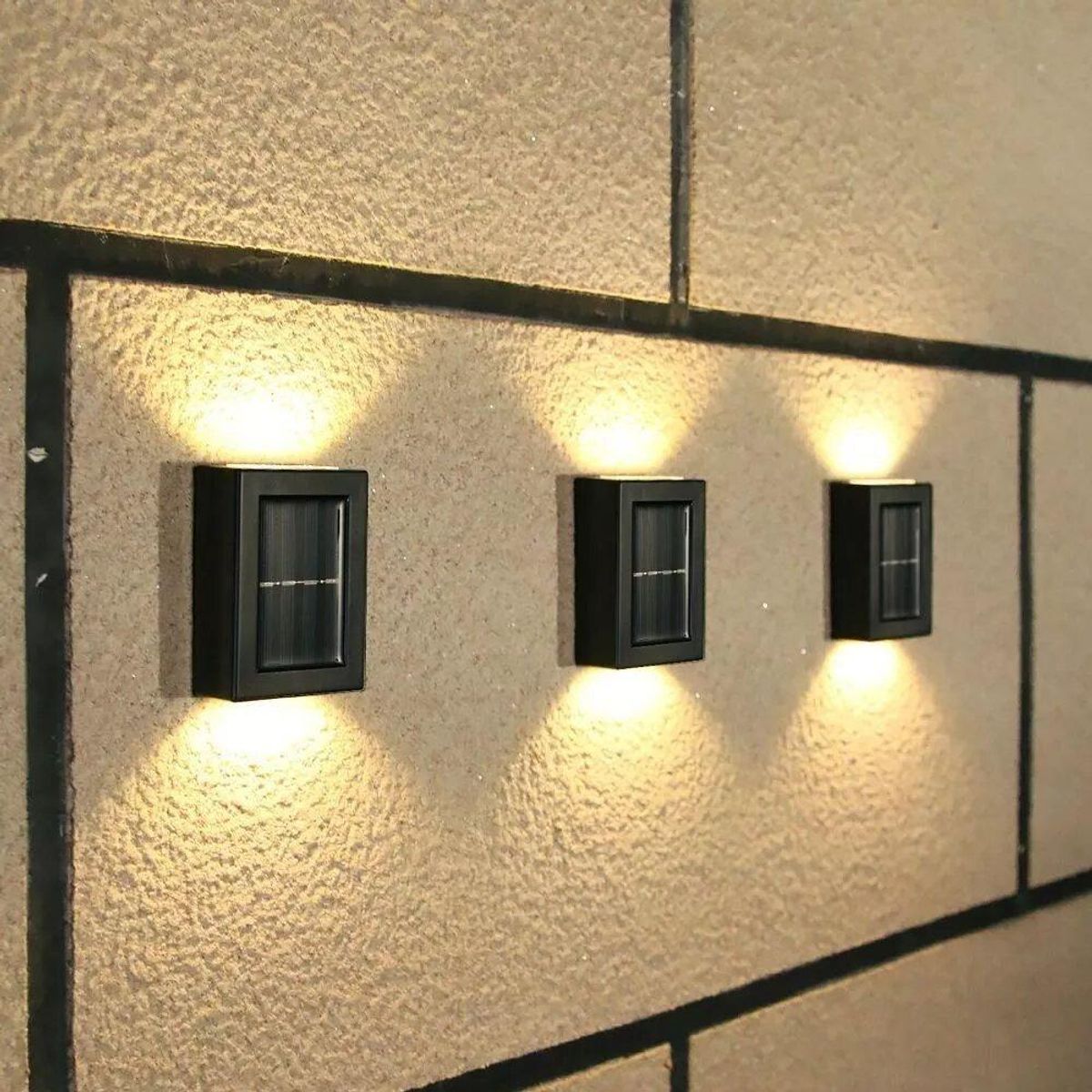GENERICO - Pack de 6 Lámparas Solares LED Decorativas para Pared Exterior