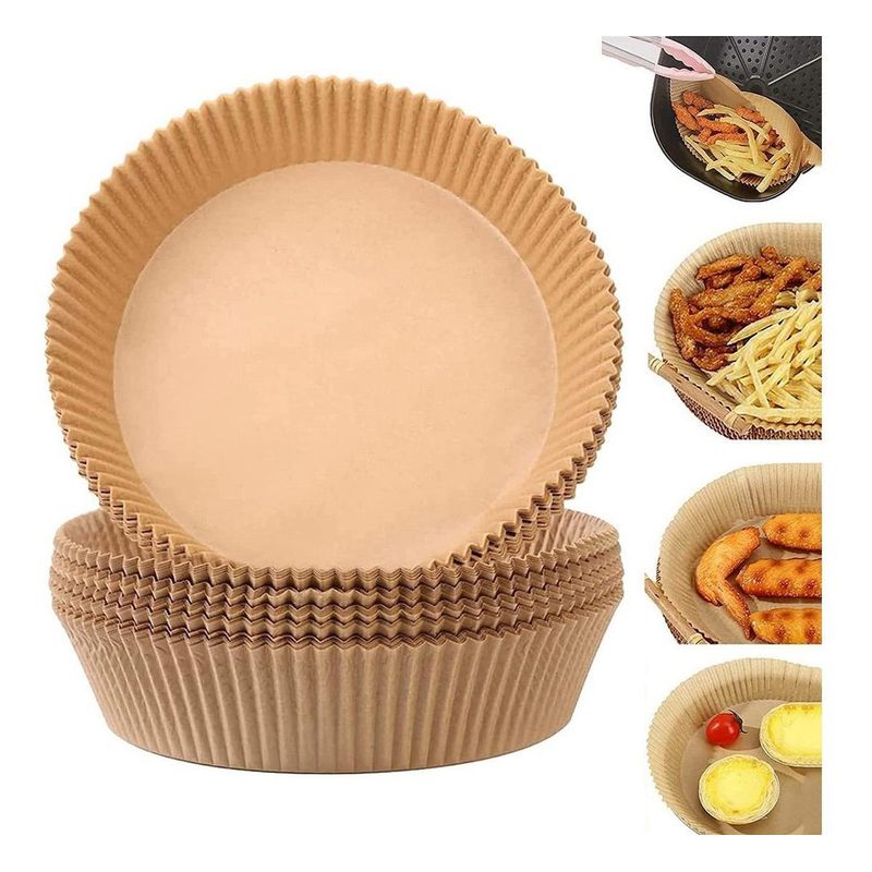 GENERICO - Pack de 200 Papeles Antiadherentes para Air Fryer - 16 cm