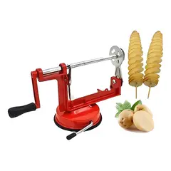 GENERICO - Cortador Manual de Papas en Espiral Rojo