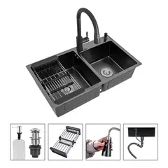 GENERICO - Lavaplatos Doble Tina con Llave Moderna 78x43 cm