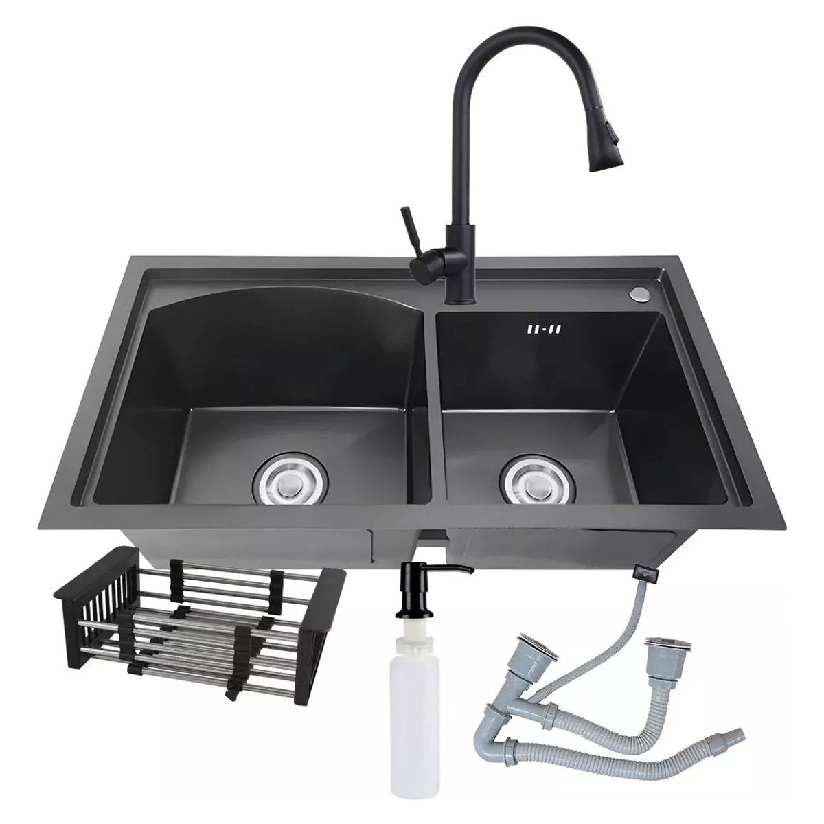 GENERICO - Lavaplatos Doble Tina con Llave Moderna 78x43 cm