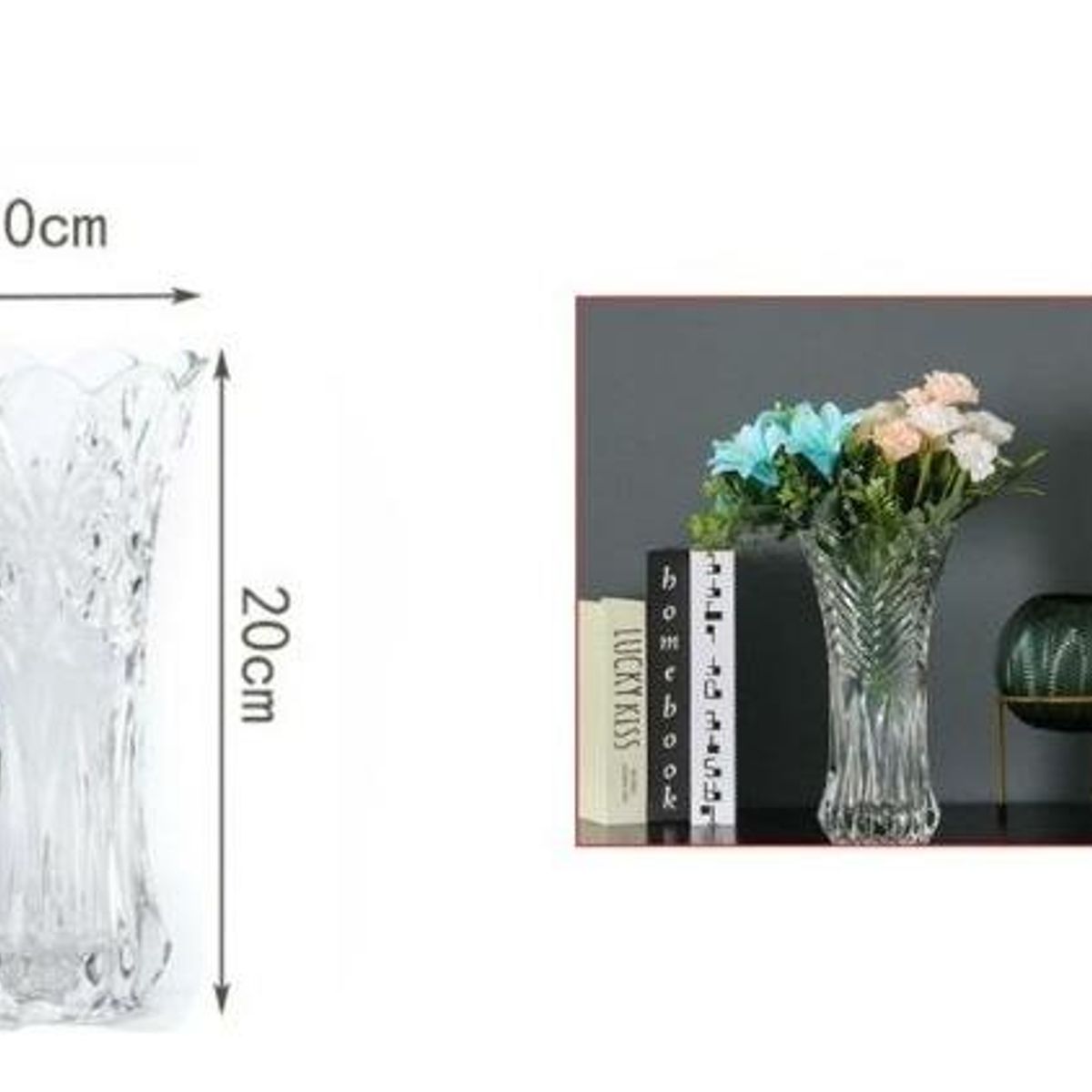 GENERICO - Jarrones de Cristal Prensado para Decoración Floral