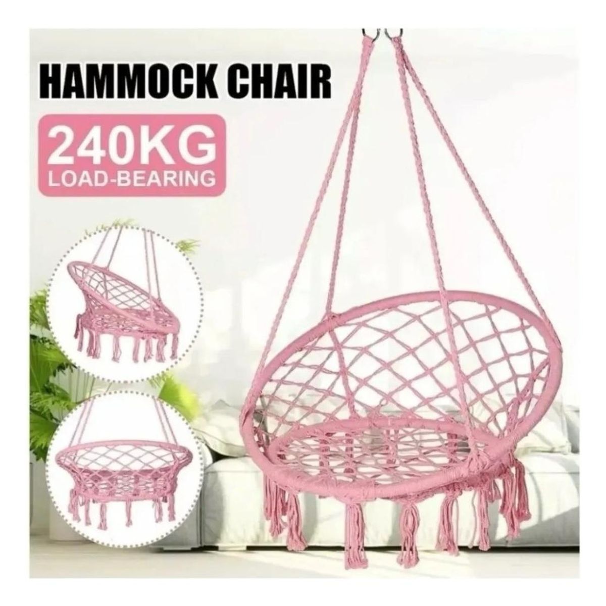 GENERICO - Silla Hamaca Colgante Ideal para Terraza y Jardín