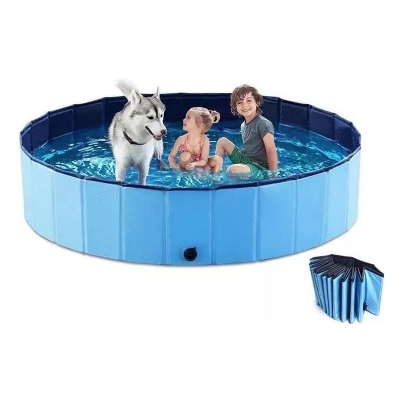 GENERICO - Piscina Plegable Redonda para Mascotas 160 cm x 30 cm