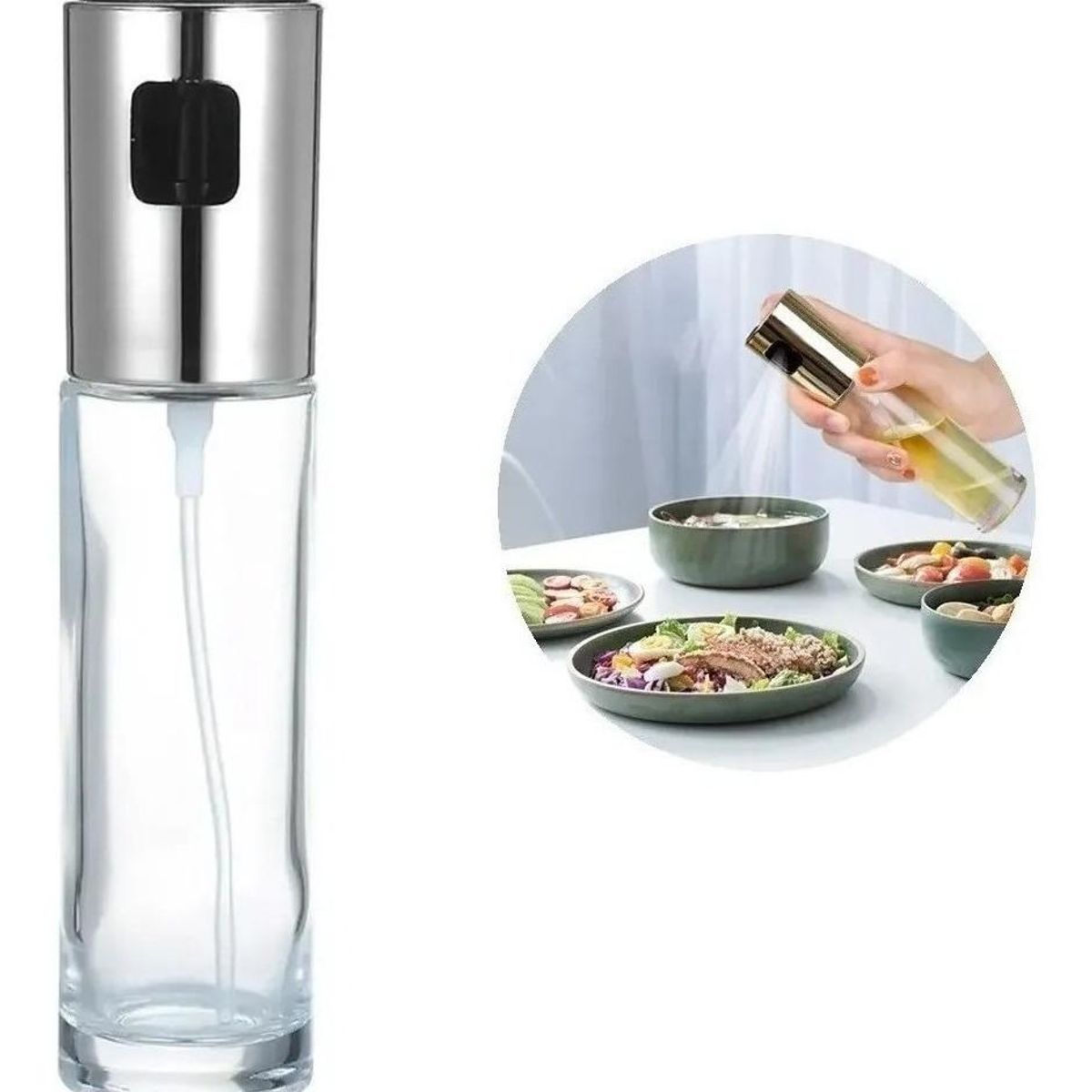 GENERICO - Rociador de Aceite y Vinagre de Vidrio con Spray