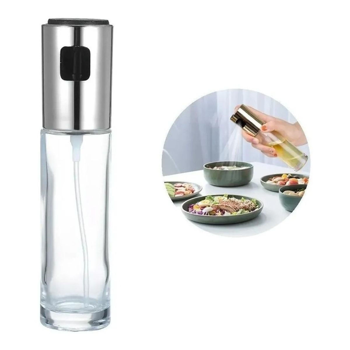 GENERICO - Rociador de Aceite y Vinagre de Vidrio con Spray