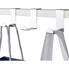 GENERICO - Pack de 2 Ganchos de Puerta de Acero Inoxidable