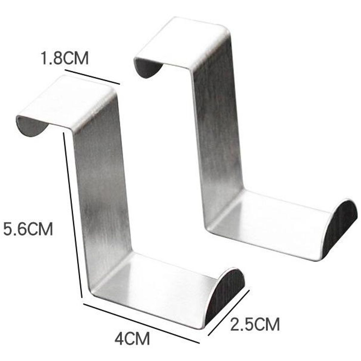 GENERICO - Pack de 2 Ganchos de Puerta de Acero Inoxidable