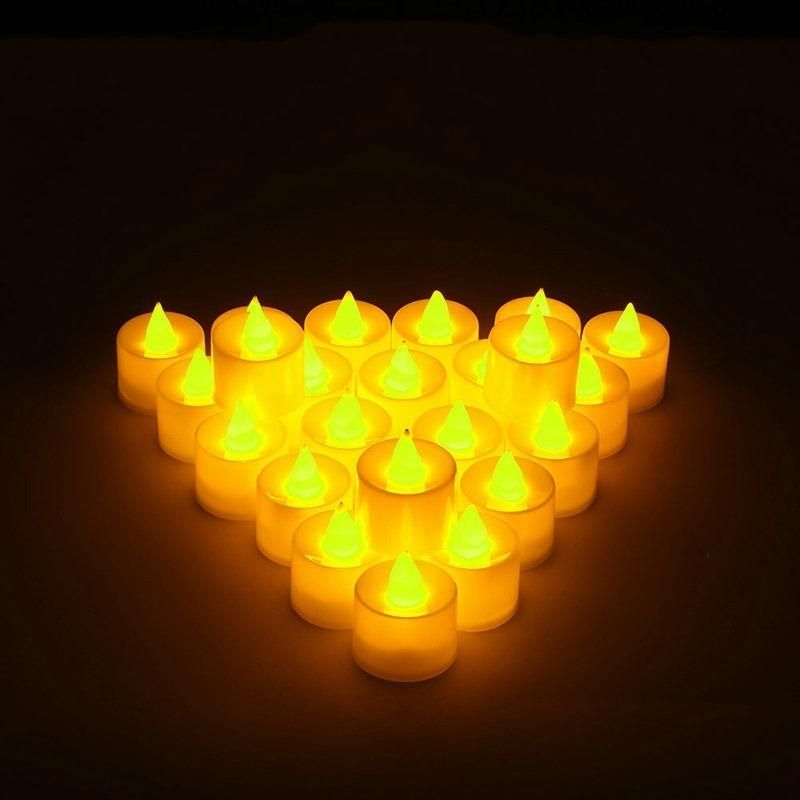 GENERICO - Pack de 24 Velas LED con Efecto Llama Realista