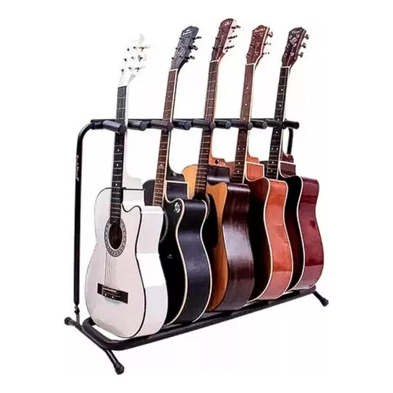 GENERICO - Soporte de Pie para 5 Guitarras y Bajos de Metal