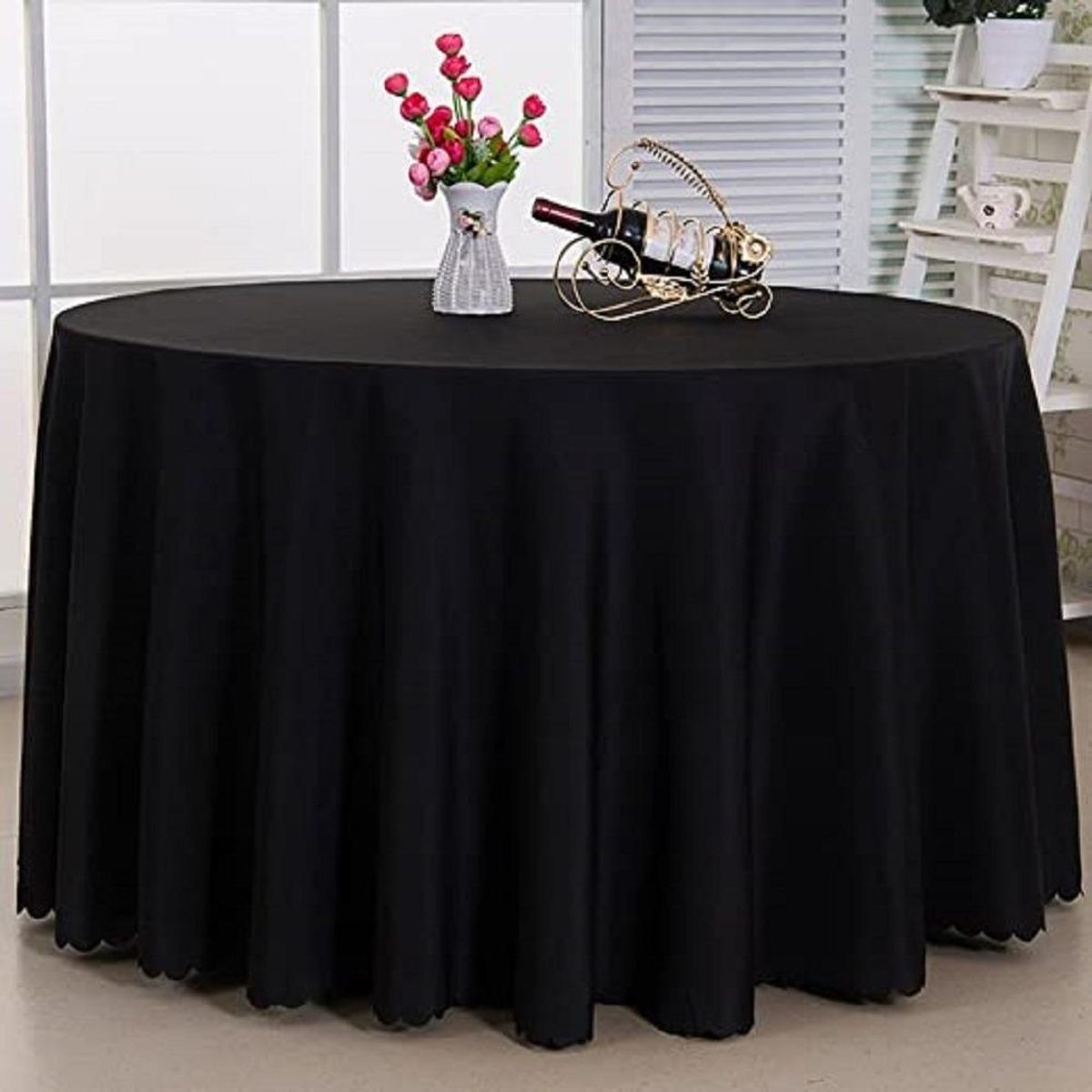 GENERICO - Mantel Redondo Blanco 3 Metros de Diámetro de Poliéster.