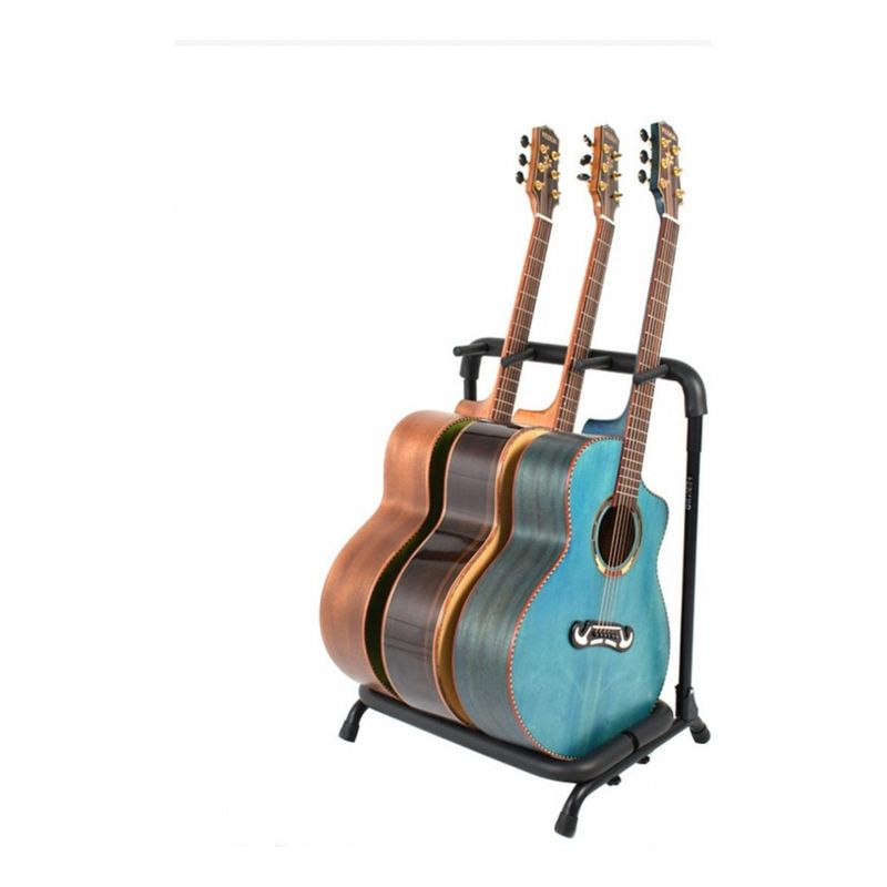 GENERICO - Atril Soporte Triple para Guitarras y Bajos de Fierro