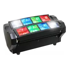 GENERICO - Cabeza Móvil LED Spider Beam RGBW DMX 8x3W para Fiestas