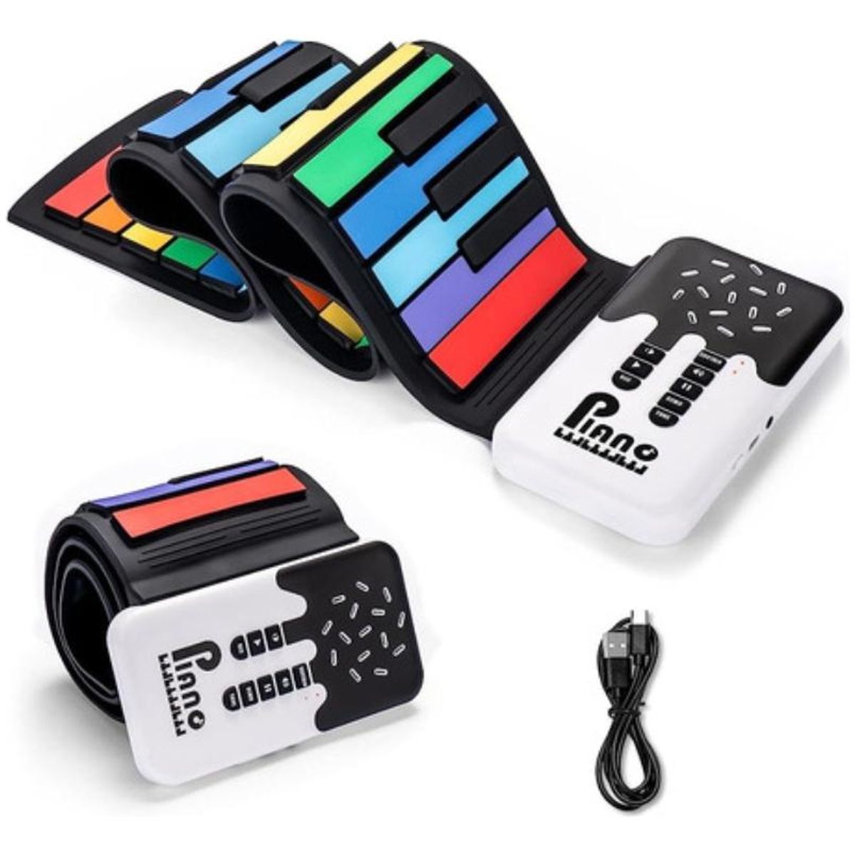 GENERICO - Teclado Plegable Eléctrico de 49 Teclas Portátil Multicolor