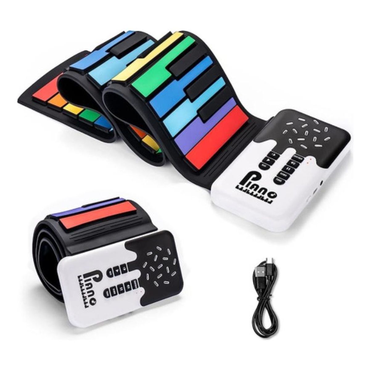GENERICO - Teclado Plegable Eléctrico de 49 Teclas Portátil Multicolor