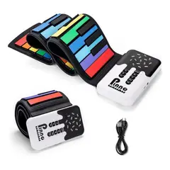 GENERICO - Teclado Plegable Eléctrico de 49 Teclas Portátil Multicolor
