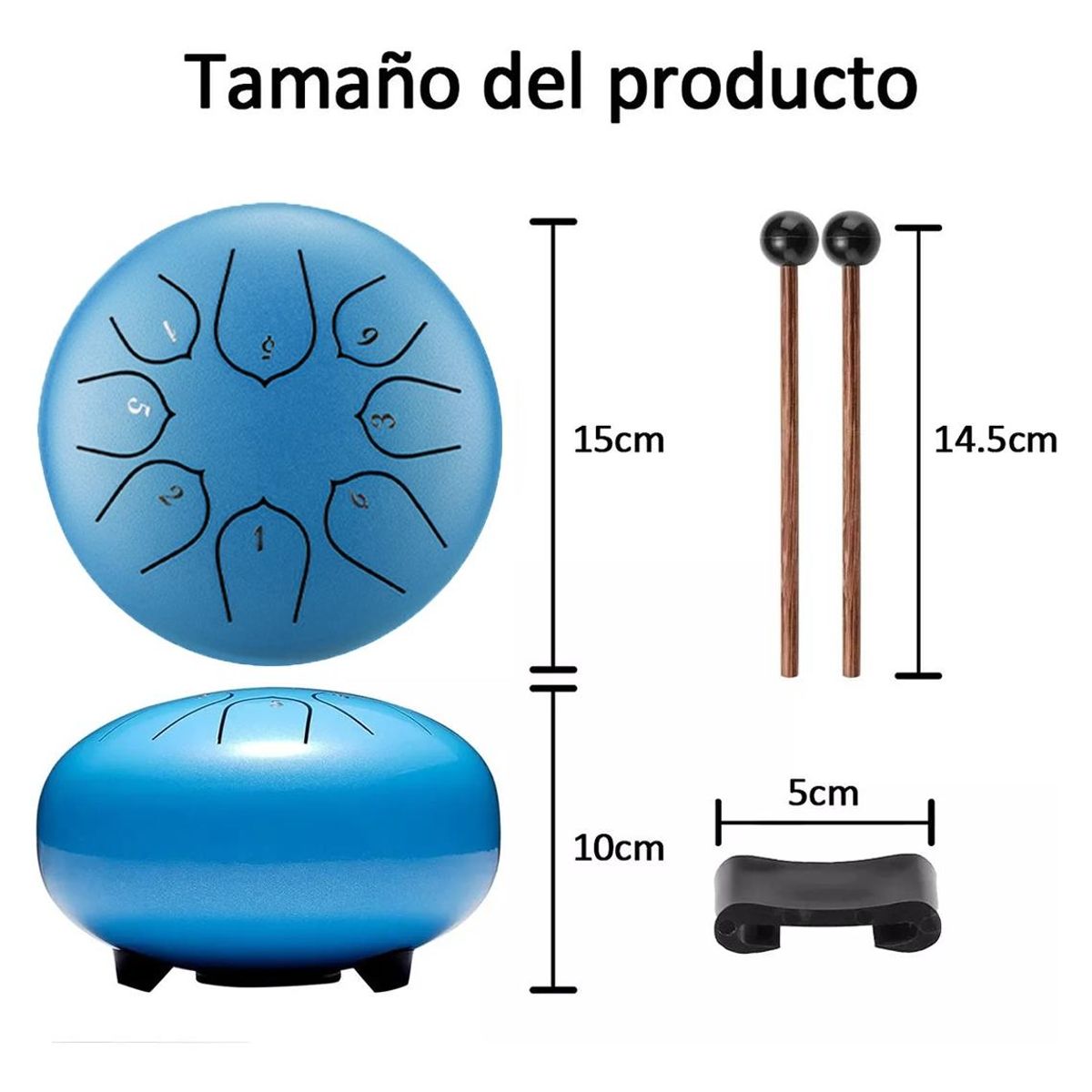 GENERICO - Tongue Drum de Percusión de 8 Notas en Forma de Loto