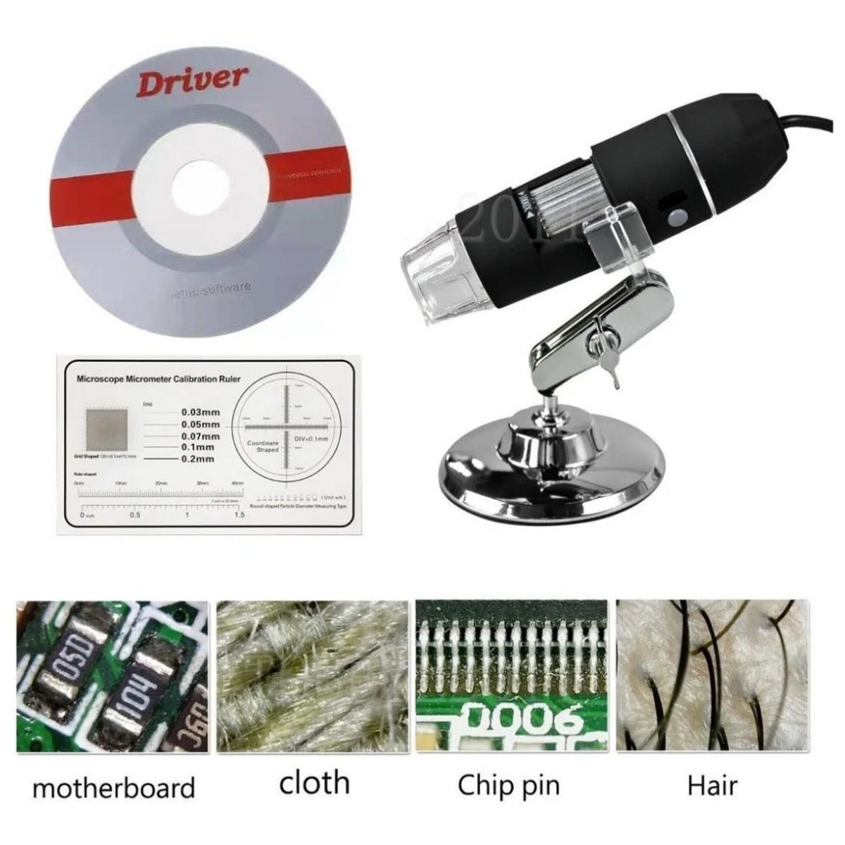 GENERICO - Microscopio Digital USB 1000x con Iluminación LED