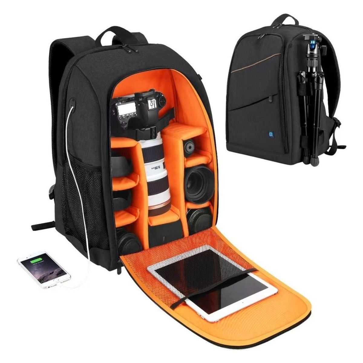 GENERICO - Mochila Fotográfica Multifuncional con Funda Impermeable