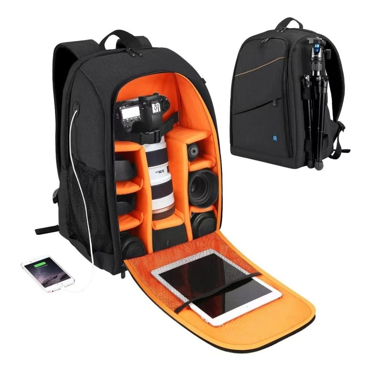 GENERICO - Mochila Fotográfica Multifuncional con Funda Impermeable