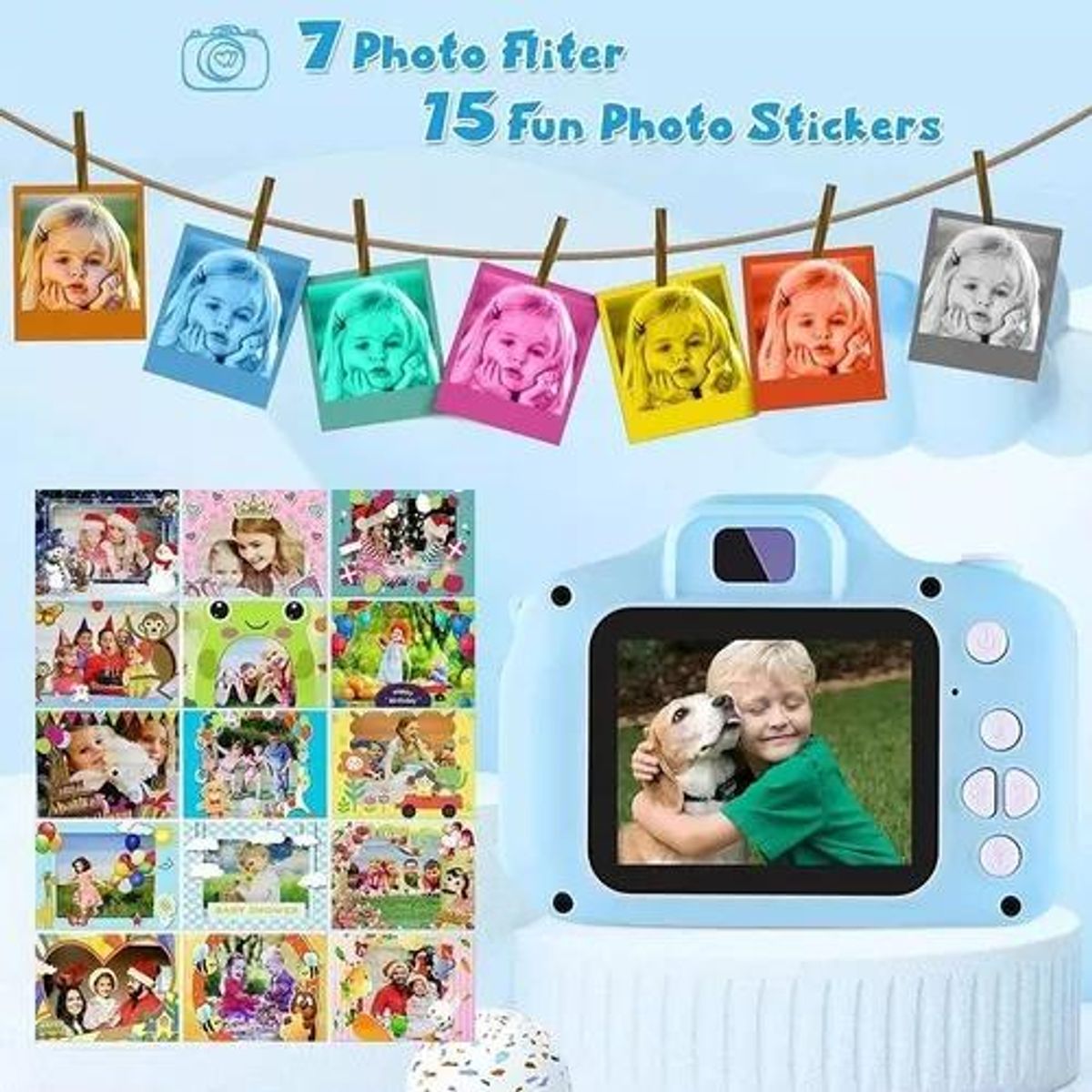 GENERICO - Mini Cámara Fotográfica Digital para Niños RosaVerdeAzul