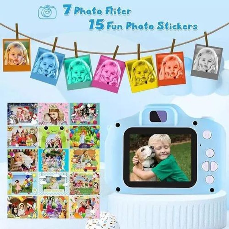 GENERICO - Mini Cámara Fotográfica Digital para Niños RosaVerdeAzul