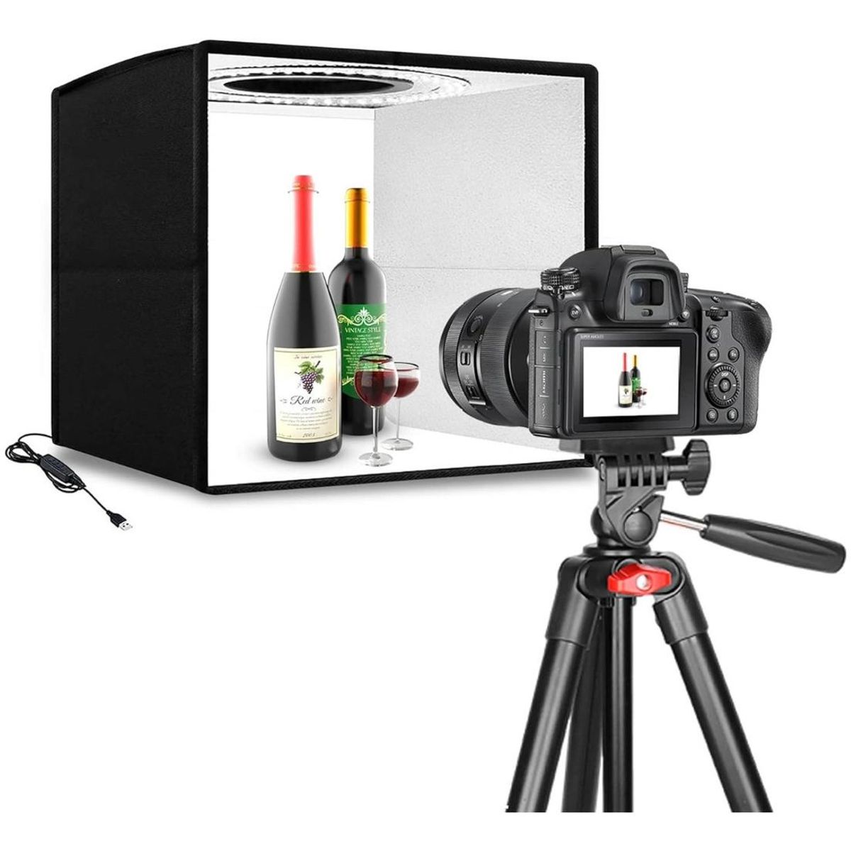 GENERICO - Mini Estudio Fotográfico 30x30 con Luces LED Integradas