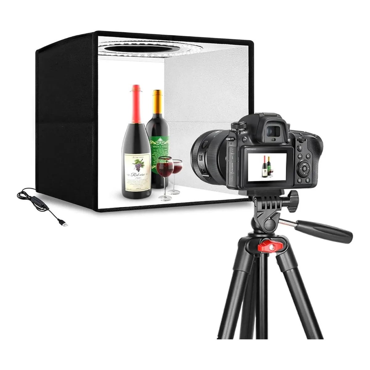 GENERICO - Mini Estudio Fotográfico 30x30 con Luces LED Integradas